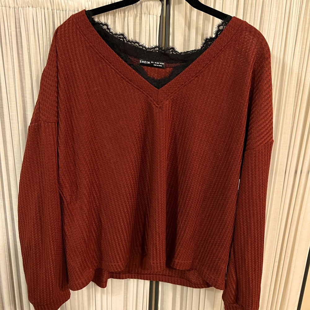 Cute lace trimmed sweater